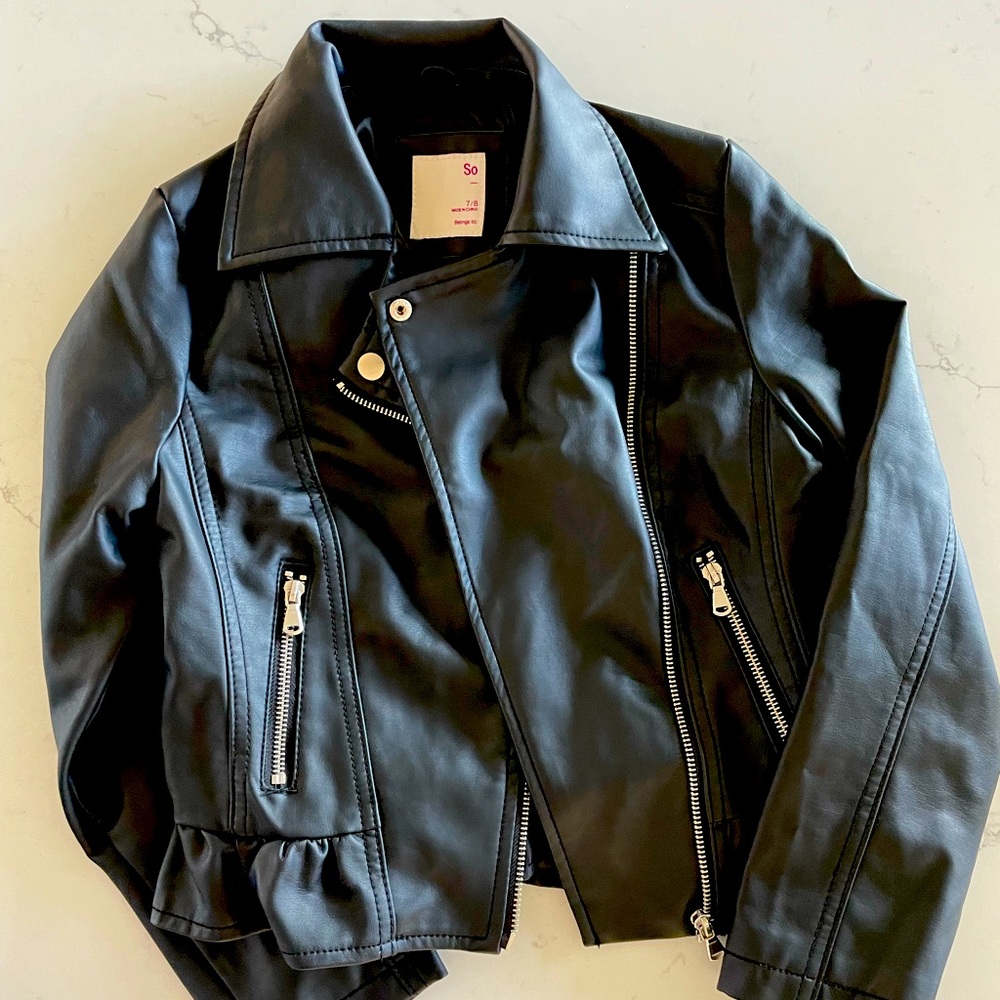 Girls faux leather jacket
